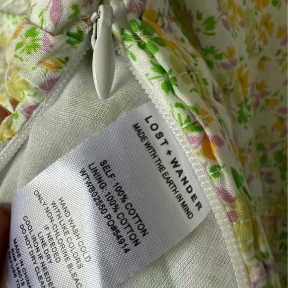 Lost+Wander Cotton square neck Crop Top Floral Print -Size M - Picture 7 of 8